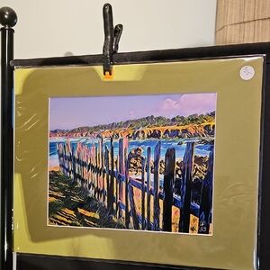 Coastal Fence High Quality Matted Photograph